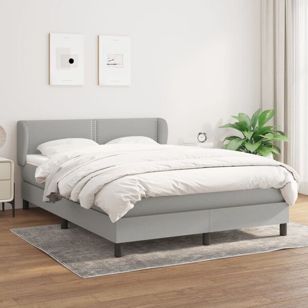 vidaXL Boxspring posteľ s matracom bledosiv&aacute; 140x200 cm l&aacute;tka