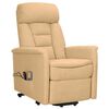 vidaXL Zdvíhacie masážne kreslo krémové mikrovláknová látka