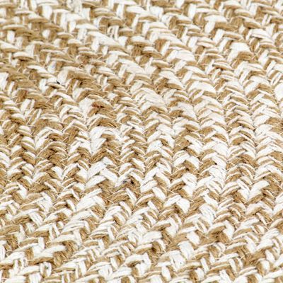 vidaXL Ručne vyrobený jutový koberec biely a hnedý 240 cm