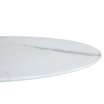 vidaXL Stolová doska biela Ø80 cm sklo s mramorovou textúrou