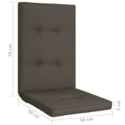 vidaXL Podložky na záhradné stoličky 4 ks, antracitové 120x50x5 cm