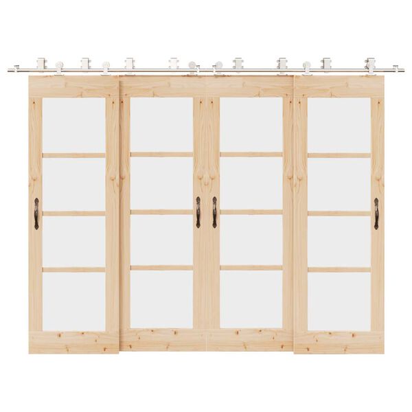 vidaXL Kovanie na posuvné dvere 366 cm, nehrdzavejúca oceľ, strieborné