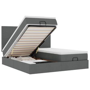 vidaXL Osmansk&yacute; r&aacute;m postele s matracmi tmavosiv&aacute; 160x200 cm l&aacute;tka