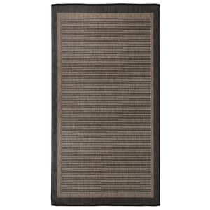 vidaXL Vonkaj&scaron;&iacute; koberec s ploch&yacute;m tkan&iacute;m 80x150 cm tmavohned&yacute;