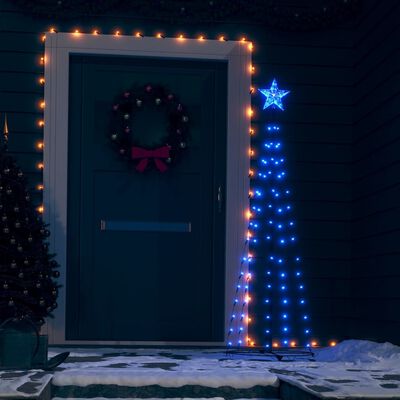 vidaXL Vianočný stromček, kužeľ, 84 LED, modré svetlo 50x150 cm