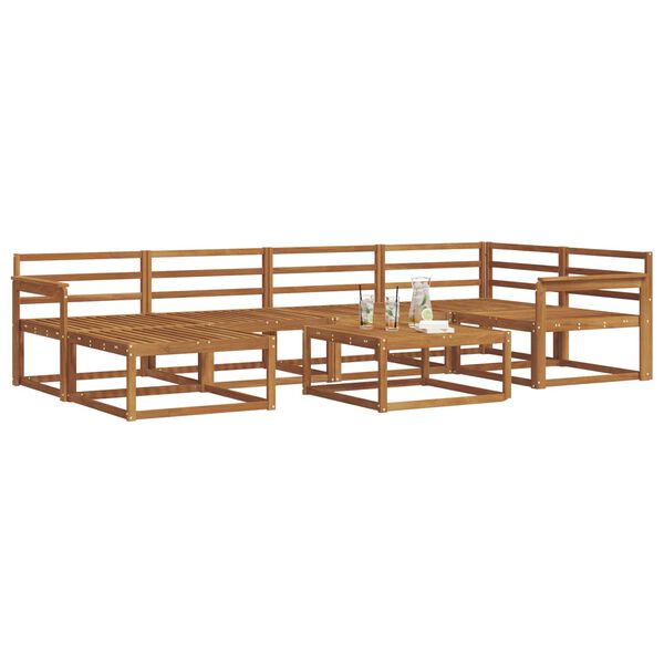 vidaXL Z&aacute;hradn&aacute; s&uacute;prava gaučov 7 pcs Pr&iacute;rodn&aacute; Pevn&eacute; ak&aacute;ciov&eacute; drevo