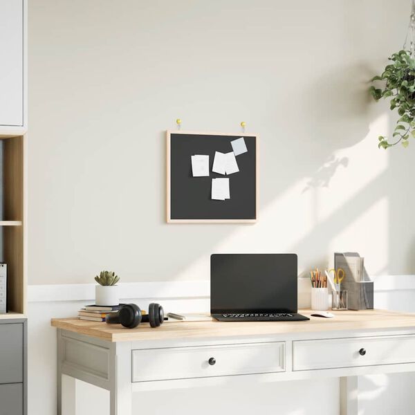 vidaXL Tabuľa s r&aacute;mom z mas&iacute;vneho borovicov&eacute;ho dreva čierna 40x40 cm