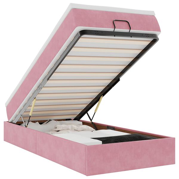 vidaXL Osmansk&yacute; r&aacute;m postele s matracom ružov&aacute; 90x200 cm zamat