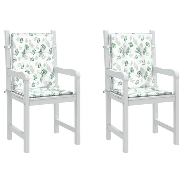 vidaXL Podu&scaron;ky na n&iacute;zke stoličky 2 ks vzor listov l&aacute;tka