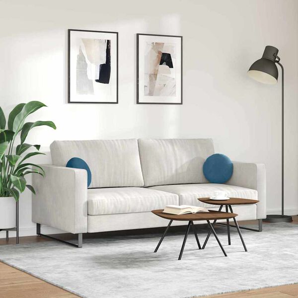 vidaXL Vankúše na sedenie 2 pcs Modrá Ø 40 x 13 cm Zamat