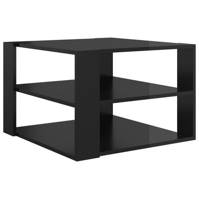 vidaXL Konferenčný stolík lesklý čierny 60x60x40 cm drevotrieska