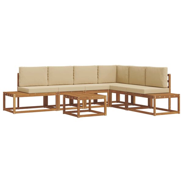 vidaXL Z&aacute;hradn&aacute; s&uacute;prava gaučov s vank&uacute;&scaron;om 7 Kus Pr&iacute;rodn&aacute; a b&eacute;žov&aacute;