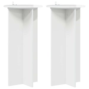 vidaXL Stojan na rastliny 2 pcs Biela s vysok&yacute;m leskom 40 x 40 x 80 cm