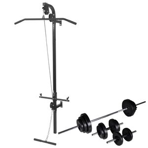 vidaXL N&aacute;stenn&aacute; posilňovacia veža s činkami barbell a dumbbell 30,5 kg