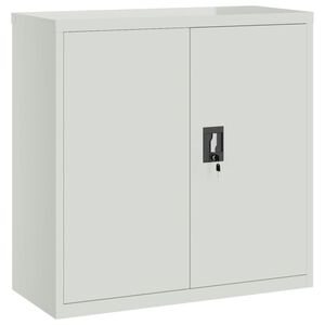 vidaXL Kancel&aacute;rska skriňa s 2 dverami, siv&aacute; 90 cm, oceľ