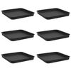 vidaXL &Scaron;tvorcov&yacute; kvetinov&yacute; podnos 6 pcs Čierna 21 x 21 x 2 cm Plast