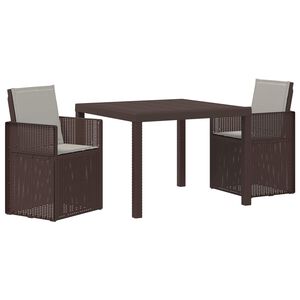 vidaXL Z&aacute;hradn&yacute; jed&aacute;lensk&yacute; set s vank&uacute;&scaron;om 3 pcs Hned&aacute; a svetlosiv&aacute; PP