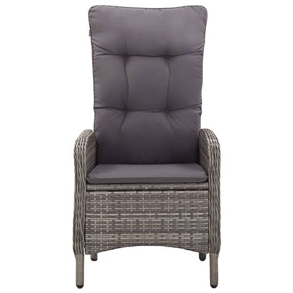 vidaXL 3-dielna záhradná bistro súprava polyratan sivá