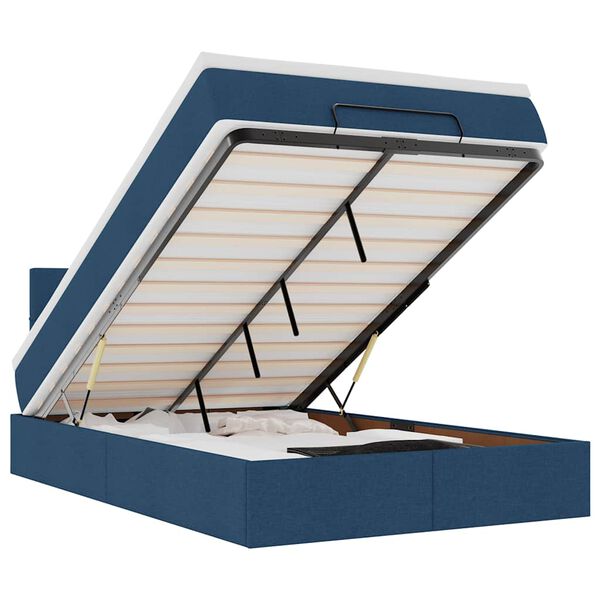 VidaXL Osmansk&aacute; posteľ s matracom a LED di&oacute;dami Modr&aacute; l&aacute;tka 120x190 cm