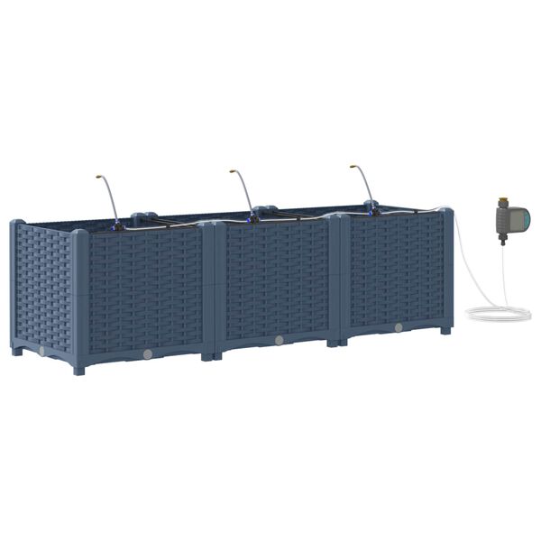 vidaXL Z&aacute;hradn&yacute; kvetin&aacute;č 3 pcs Biely 120 x 40 x 37,5 cm Plast