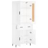 vidaXL Vysoká skrinka biela 69,5x34x180 cm spracované drevo