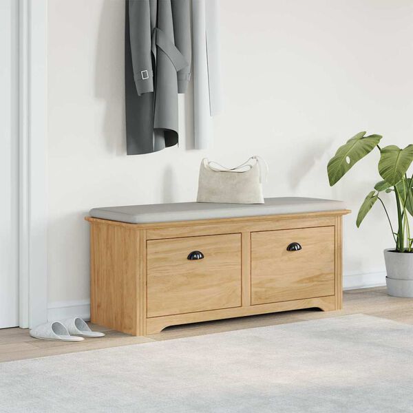 vidaXL Lavica do chodby so z&aacute;suvkou BODO Medov&aacute; hned&aacute; 118 x 40 x 50 cm