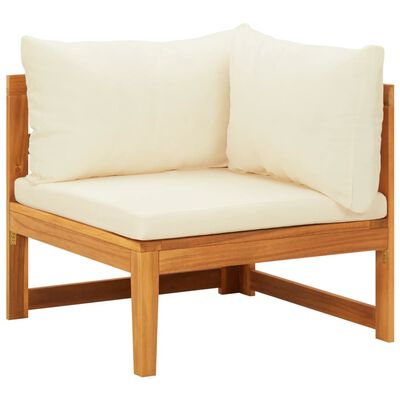 vidaXL 2-dielna záhradná sedacia súprava s krémovo-bielymi podložkami akáciové drevo