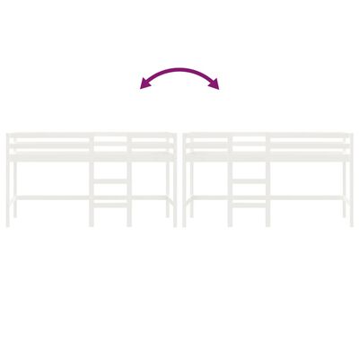 vidaXL Detská vyvýšená posteľ rebrík biela 80x200 cm masívna borovica