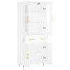 vidaXL Vysoká skrinka biela 69,5x34x180 cm spracované drevo