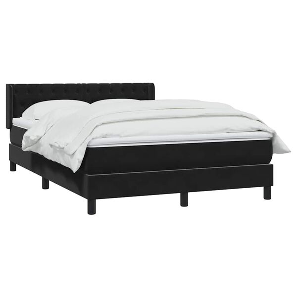 vidaXL Posteľn&yacute; r&aacute;m boxspring s matracom čierny 140x210 cm zamat
