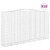 vidaXL Obl&uacute;kov&yacute; gabionov&yacute; k&ocirc;&scaron; 10ks 400x50x220/240cm pozinkovan&eacute; železo