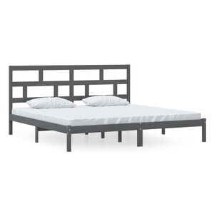 vidaXL R&aacute;m postele siv&yacute; borovicov&yacute; mas&iacute;v 200x200 cm