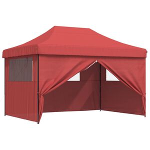 vidaXL P&aacute;rty stan 279 x 410 x 315 cm V&iacute;novo červen&aacute; Oxfordsk&aacute; l&aacute;tka