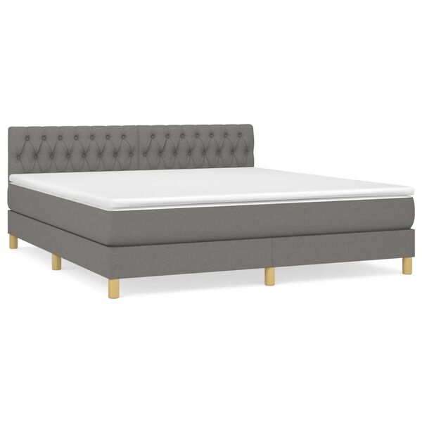 vidaXL Boxspring posteľ s matracom tmavosiv&aacute; 180x200 cm l&aacute;tka