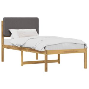 vidaXL R&aacute;m postele s čal&uacute;nen&yacute;m čelom Bielen&aacute; a svetlosiv&aacute; 90 x 200 cm