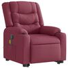 vidaXL Zdvíhacie a sklápacie masážne kreslo vínovo-červené látka