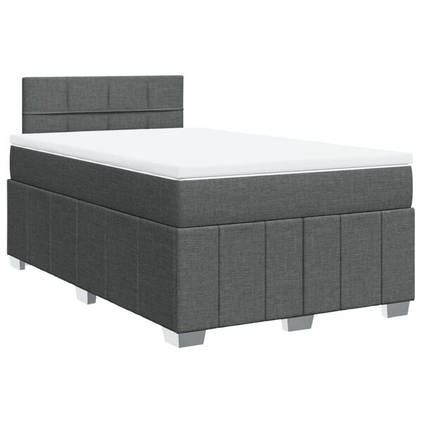 vidaXL Boxspring posteľ s matracom tmavosiv&yacute; 120x200 cm l&aacute;tka