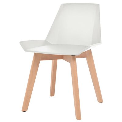 vidaXL Jedálenské stoličky 4 ks, biele, plast