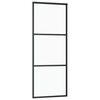 vidaXL Posuvné dvere 3-panelové ESG sklo a hliník 76x205 cm čierne