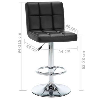 vidaXL Barové stoličky 2 ks, čierne, umelá koža