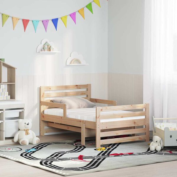 vidaXL R&aacute;m postele Hned&aacute; 80 x 200 cm Mas&iacute;vne borovicov&eacute; drevo