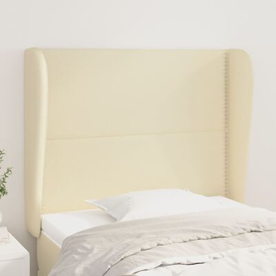 vidaXL Čelo postele so záhybmi krémové 83x23x118/128 cm umelá koža