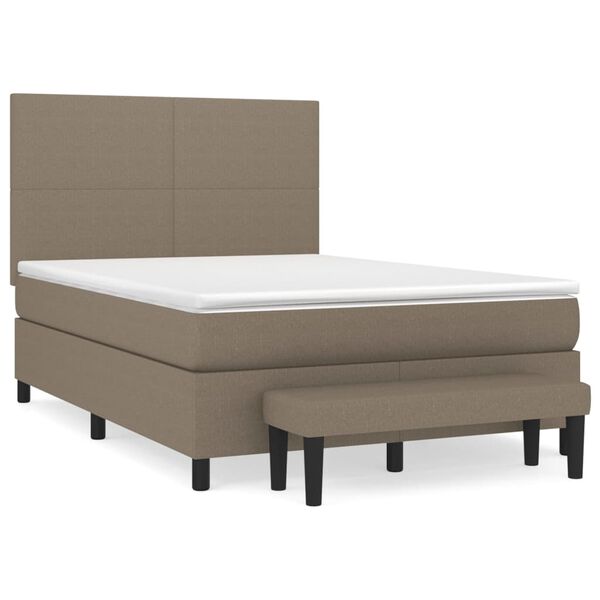 vidaXL Boxspring posteľ s matracom sivohned&yacute; 140x190 cm l&aacute;tka