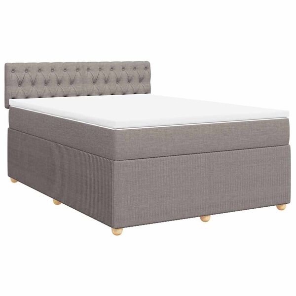 vidaXL Posteľn&yacute; r&aacute;m boxspring s matracom sivohned 160x200 cm l&aacute;tka