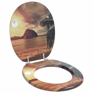 vidaXL WC sedadlo Oranžov&aacute; 44 x 38 cm MDF doska