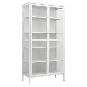 vidaXL Vitr&iacute;na biela 90x40x180 cm oceľ a tvrden&eacute; sklo