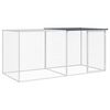 vidaXL Klietka pre kurčat&aacute; so strechou, antracitov&aacute; 203x98x90 cm, pozinkovan&aacute; oceľ