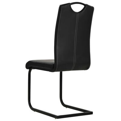 vidaXL Jedálenské stoličky, perová kostra 6 ks, čierne, umelá koža