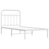 vidaXL Kovový rám postele s čelom biely 90x200 cm