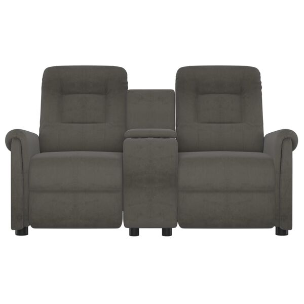 vidaXL 2-miestne sklápacie masážne kreslo+držiak na poháre, tmavosivé